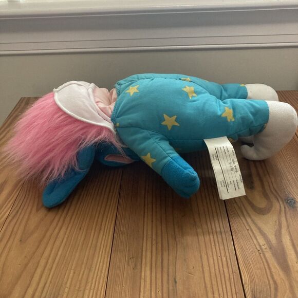 Dakin Blue Alien Wizard Hand Puppet Vintage Stars Pink Hair 1987 French Canada - Picture 10 of 16
